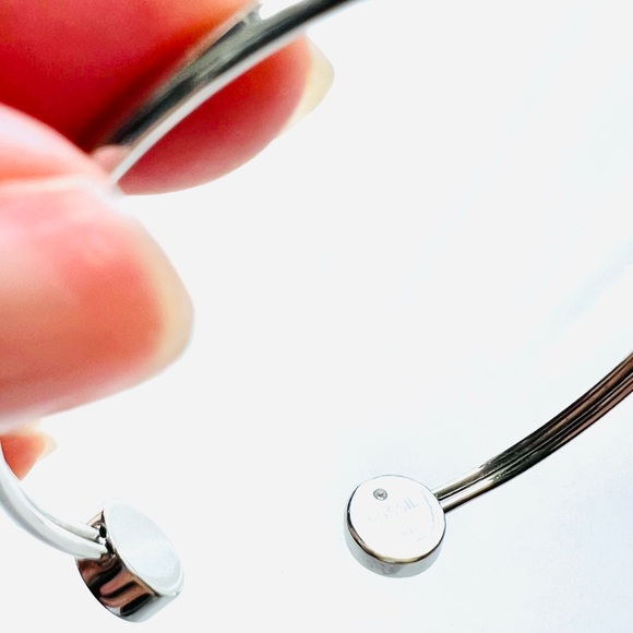 3/$30⚡️Fossil Crystalized Open Cuff Bracelet Stainless Steel - Picture 4 of 5